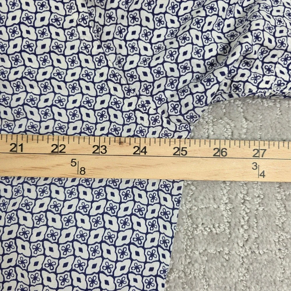 Robert Graham Mens 2XL Short Sleeve Button Down Shirt Blue White Geometric‎